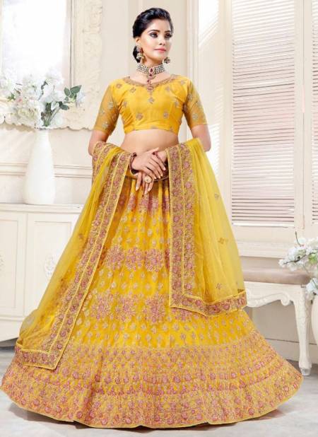 Yellow Colour ANJANI ART MOR PANKH 1 New Fancy Designer Festive Wear Latest Lahenga Choli Collection 1056